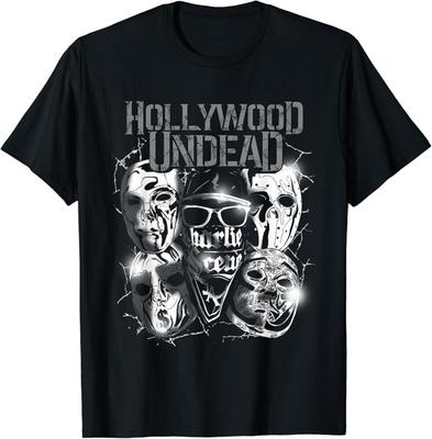 Maglietta a maniche corte nera HOLLYWOOD UNDEAD vintage Taglia S-4XL Unisex BT060 T-shirt Unisex