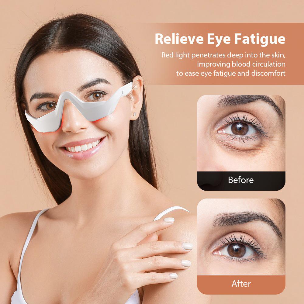 Microcurrent Beauty Eye Massager: EMS Red Light Therapy for Dark Circles