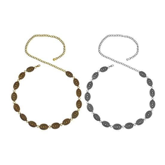 Women Waist Chain Bohemia Style Adjustable Denim Belt Alloy Polished Edge Waist Strap Jewelry Accessories