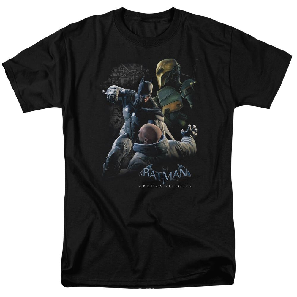 26 Batman Arkham Origins Punch T Shirt Licensed Comic Book Tee Black Unisex T-Shirt L