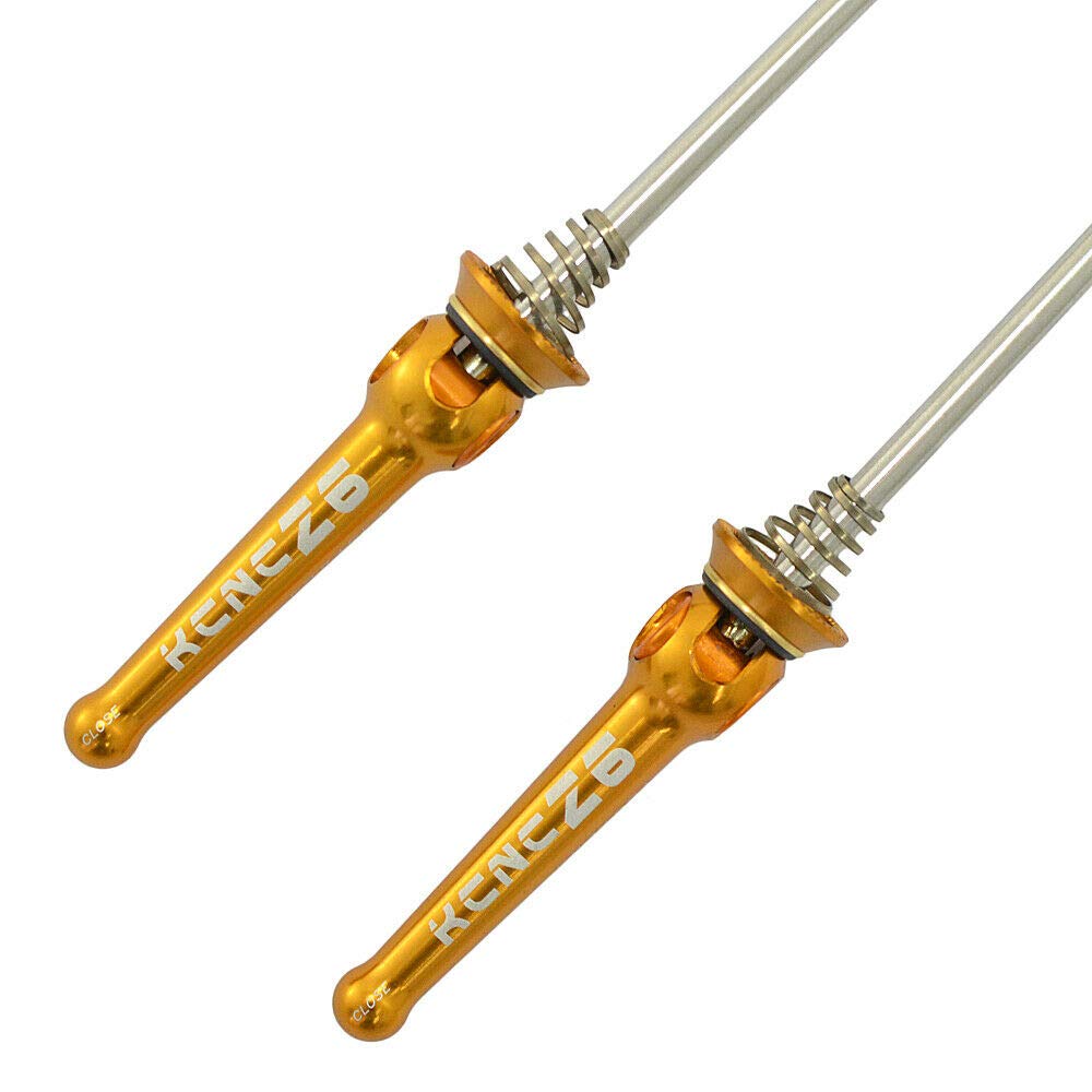 KCNC Z6 KQR Road Stainless Axle Hub SK2147 Skewer, Gold, KQR-04-RD-G,