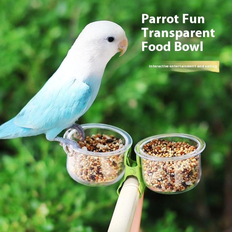 

Parrot Food Bowl Feeder Cup With Clip Small Pet Bird Feeder Water Bowl Bird Cage Feeder Pet Feeding Basin Bracket Accessories onesize