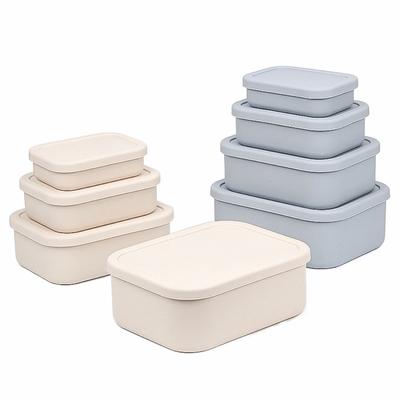 With Lid Silicone Lunch Box Food Grade Storage Box Rectangle Food Storage Container  Picnic