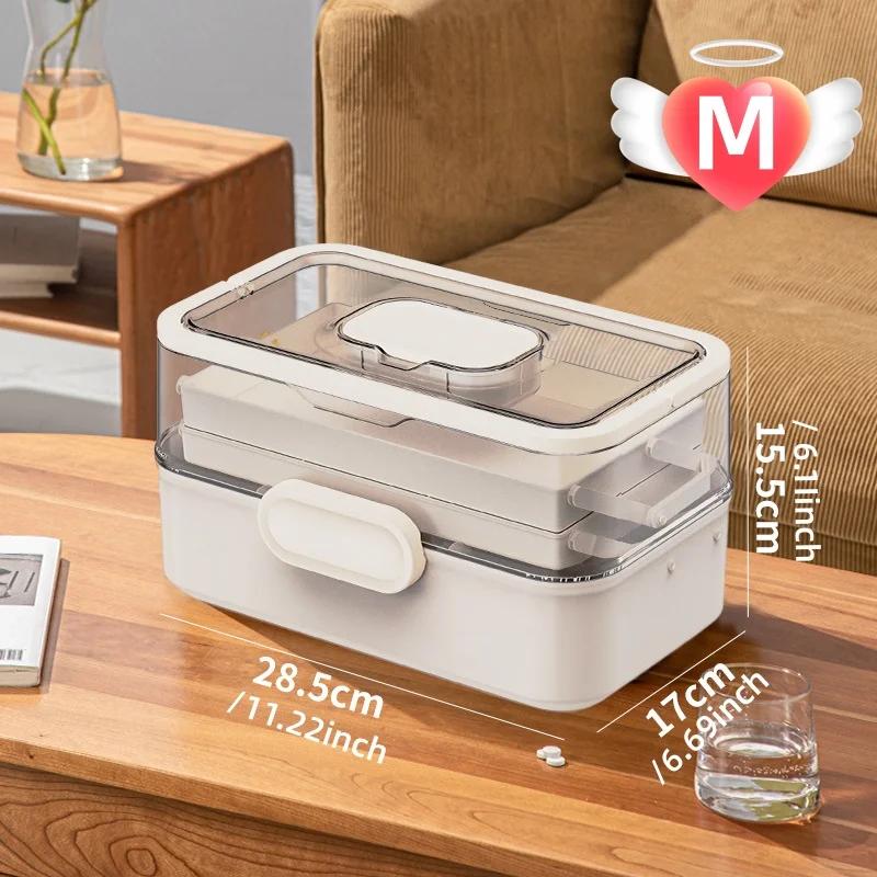 

Home Medicine Box, Large Capacity Medicine for Home Use, 3-layer Classified Storage, Medicine Box, Extra Large First Aid Kit
