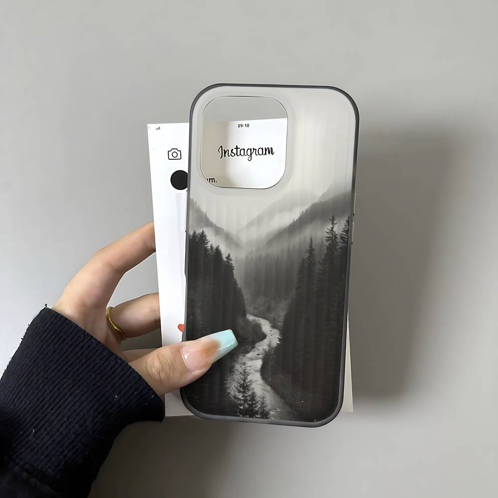 

Чехол для телефона «Горный Лес» Для IPhone 17 16 15 11 12 13 14 Pro Max Мягкий гофрированный силиконовый чехол iPhone 13 pro