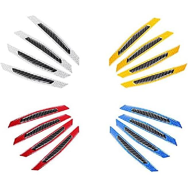 Car Door Edge Guard Reflective 4Pcs Trim Guard Stickers Bumper Protector Side Door Edge Defender Protector Anti Collision Anti-rub Fit for Most Car