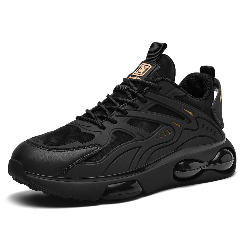 Black Air Cushion Sneakers Men's Breathable New Sports Dad Shoes Men's Running Shoes