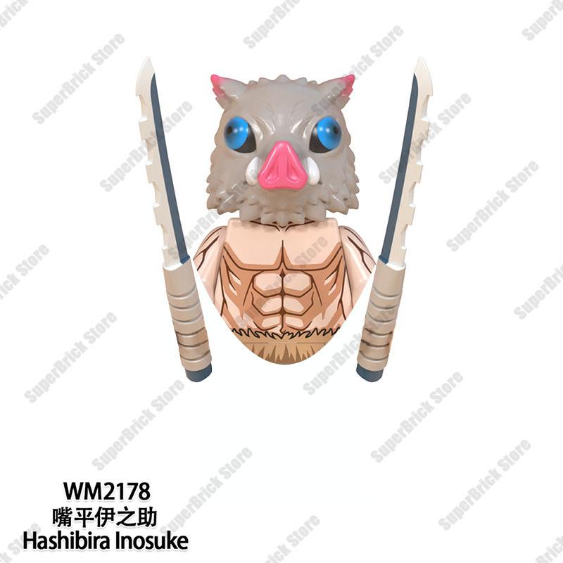 Demon Slayer Mini Action Figures Hot Anime Dolls Bricks Kamado Tanjirou Kibutsuji Muzan Building Blocks Model Toys Kids Gift Set