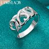 925 Sterling Silver Love Heart 6-10# Ring For Women Fashion Charm Jewelry MR060