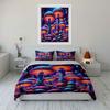 Psychedelic Glowing Mushrooms Bedding Duvet Cover Set Duvet Cover Pillowcases (1 * Duvet Cover 2 * Pillowcases, Without Duvet Insert)