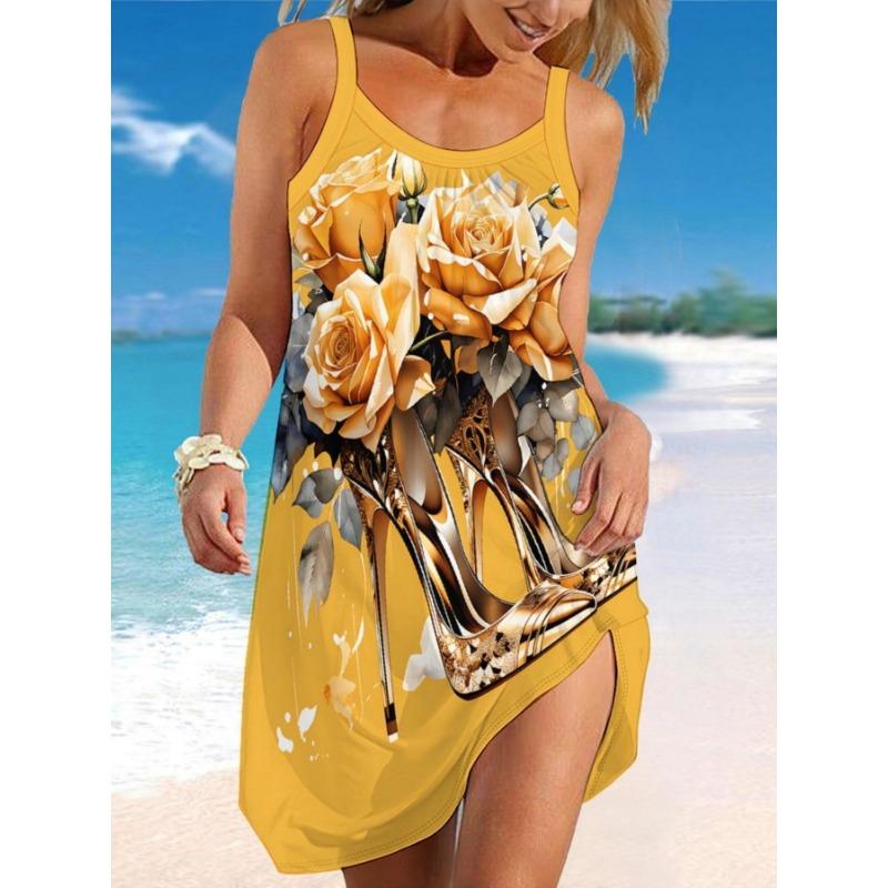 

Персонализированная женская юбка на подтяжках 3D с полным цветочным принтом, привлекающая внимание и эффектная 5XL