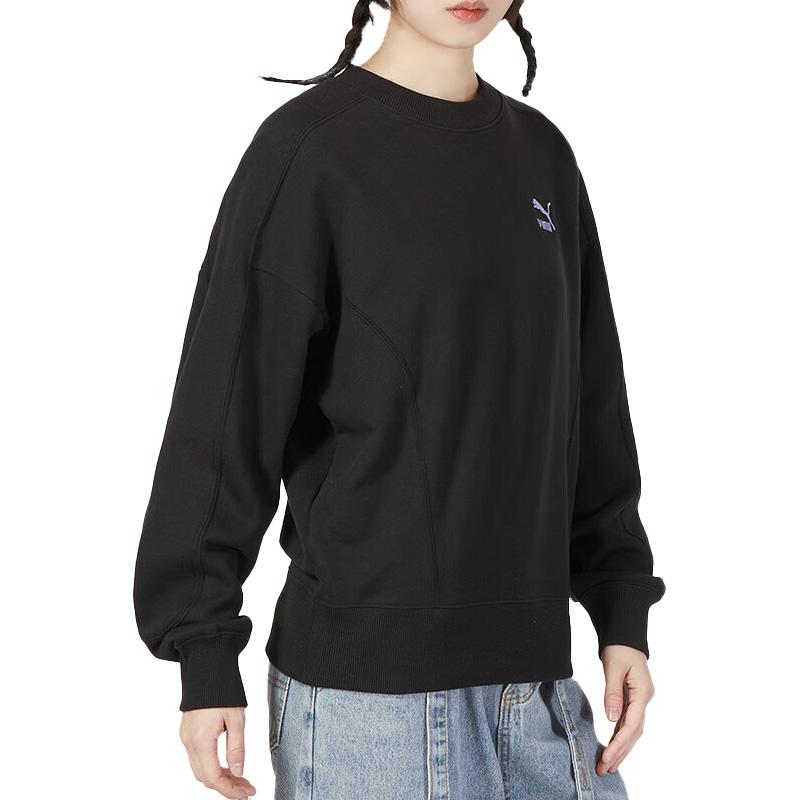 PUMA CLASSICS Sweatshirts Women's Black Crew Neck Moderate Regular 539955-01