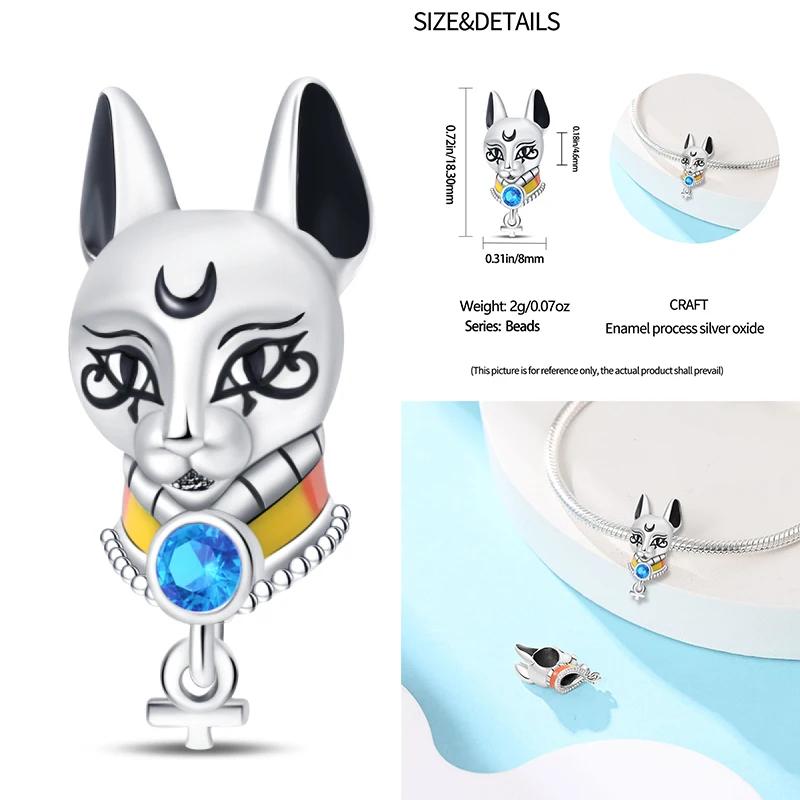 New Authentic Copper Animal Collection Charm Bead Charms Black Wing Cat Fishing Pendants Bead Charms Compatible With Bracelets Do It Yourself Jeweller