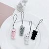 Cartoon Flocking Cat Keychain Cute Flocked Cat Animal Keyring Bag Pendant Backpack Charms Car Decor Diy Accessories Gift