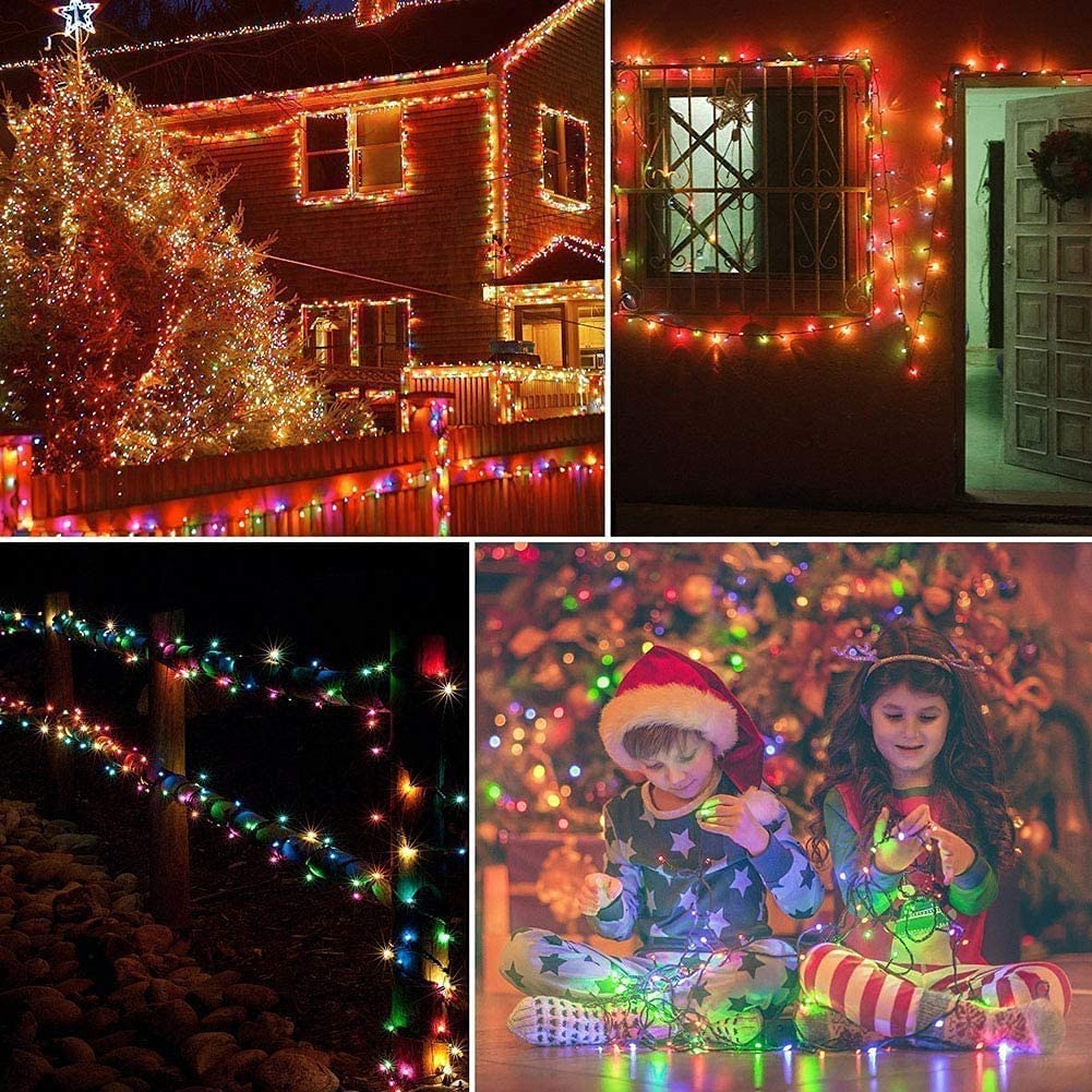 AKISOT Christmas LED Illumination Lights for Outdoor 33m 50m 100m 100m LED String 8 Lighting Memory Interior Christmas Decorative Wired LED Garland