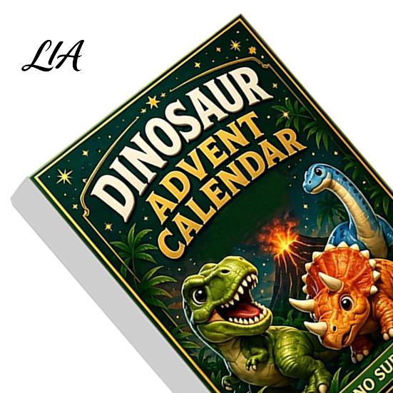 Durable Acrylic Christmas Tree Decor 24 Days Dinosaur Advent Calendar 2026, Cute 2D Collectible Toy Set Figures Countdown Calendar, Holiday Gifts for
