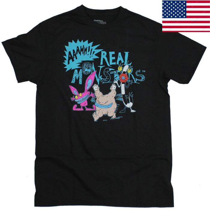 Aaahh!! Real Monsters Mens  - Classic Blue Show Logo Group Cast Unisex T-Shirt XXXXL