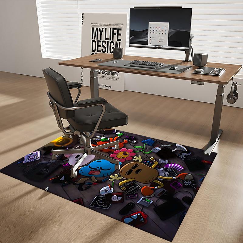 1pc Anime Cartoon Design Office Chair Mat - Cute Characters for Festive Gift, Universal for All Seasons - Suitable for Home Decor, Living Room, Bedroo