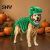 Costume Scheletro Dinosauro Tridimensionale per Animali Domestici, Abbigliamento 3D Luminescente al Buio, Cappello Morbido Peluche di Dinosauro per Cani Gatti di Halloween, Cosplay Festività
