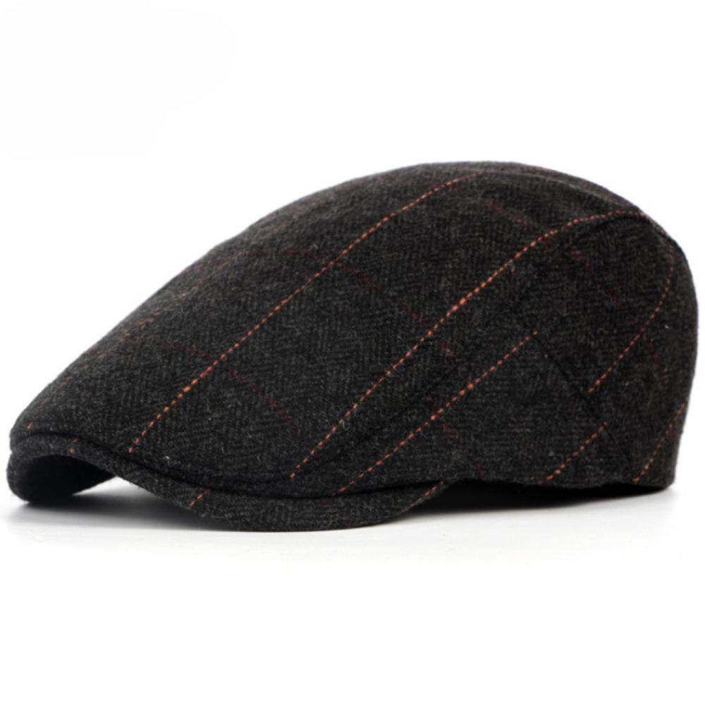 

HT4961 Mens Beret Women Spring Autumn Winter Wool Beret Hat Artist Octagonal Ivy Flat Cap Male Female Adjustable Plaid Beret Cap 55-60cm Adjustable