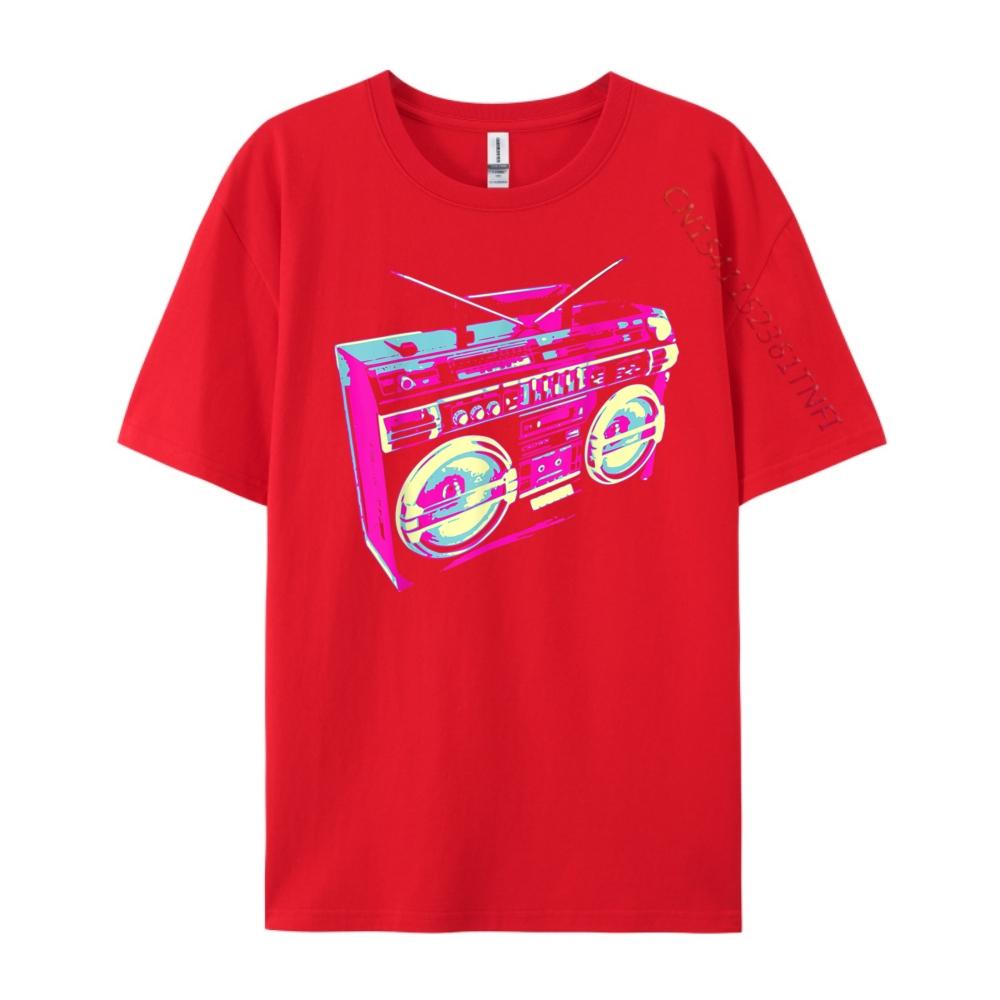 Cool Cassette Boom Stereo Music Player Box Design Funny Shirts Shirts Harajuku Comfortable TShirt Casual