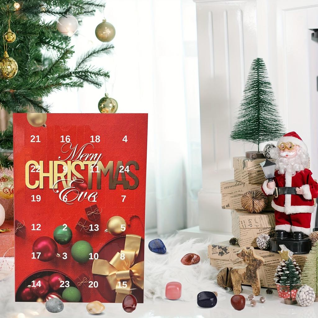 24 Day Christmas Countdown Calendar Funny Stones Natural Gemstone Collection Scientific Christmas Gifts For Kids