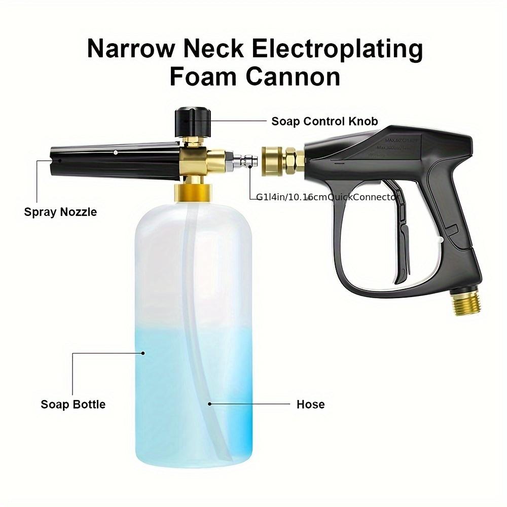 M22-14 High-pressure Water Gun with Foam Spray Pot, Nozzle Car Washing Suit, 1/4 Inch Quick Connector, with Car Washing Gloves