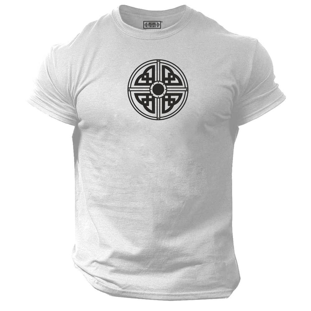 Vikings Shield T Shirt Gym Clothing Bodybuilding Workout Thor Odin Gymwear Top