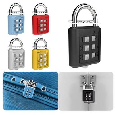 Lock Backpack Zipper Lock Dormitory Cabinet  Lock 6 Digit Button Password Lock Luggage Padlock