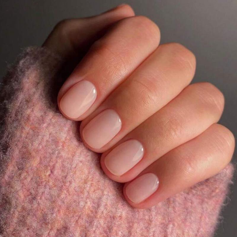

Nude Minimalist Short Press-On Nails – Removable False Nail Art N273 [Glue Type]