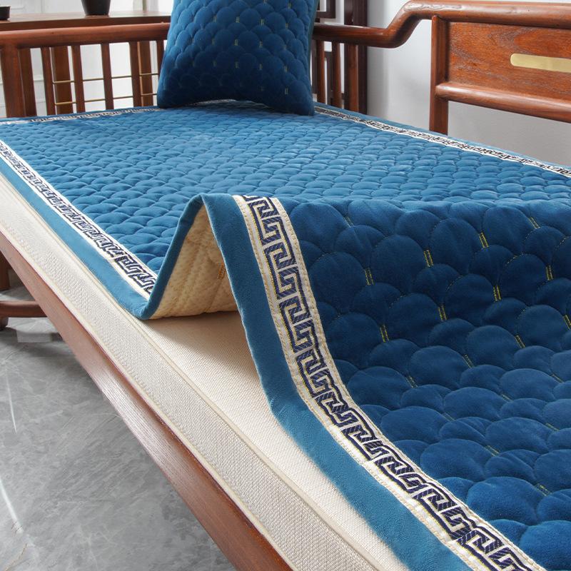 Sofa Cushion Four Seasons Universal Chinese Style Sofa Cover Arhat Bed Cushion Solid Wood Leather Cushion Rosewood Non-Slip Cover Cloth