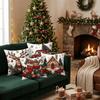 4PCS Tree Flower Throw Cushion Case New Year Snowman Pillow Cover Santa Pillow Cover  Home