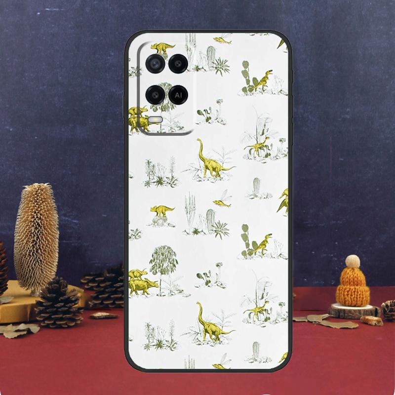 Dinosaur Pattern Case For Oppo A60 A80 A40 A6 A5 Pro A15 A16 A17 A57 A94 A74 A54 A76 A96 A18 A38 A58 A78 A98