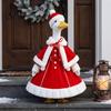 Decorative Polyester Goose Outfit Winter Porch Plush Outfit, Christmas Button-up Dress Cape and Hat for Garden Statue Accessories Holiday Patio