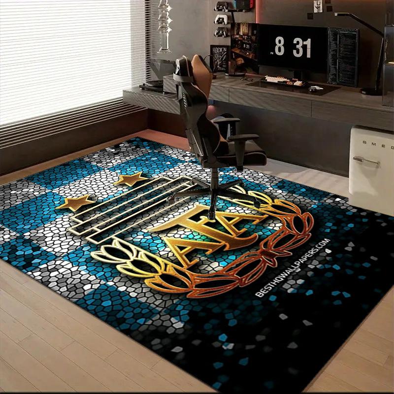Argentina Football club Printed Office Carpet Chair Cushion Entryway Rug, Rugs for Living Room, Bedroom Christmas gifts