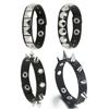 Spiked Studded Bracelet Black Leather Rivet Punk Bracelet Cuff Wrap Bangle Goth Alt Wristband for Men Women Punk Accessories