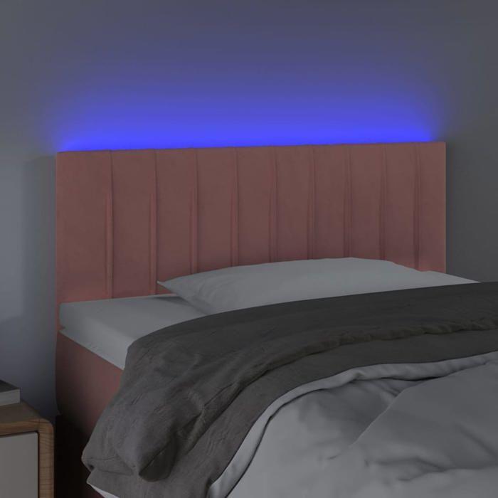 VidaXL Tête de Lit à LED Meuble de Chambre à Coucher Accessoire de Lit Simple Tête de Cadre de Lit Intérieur Rose 3121897
