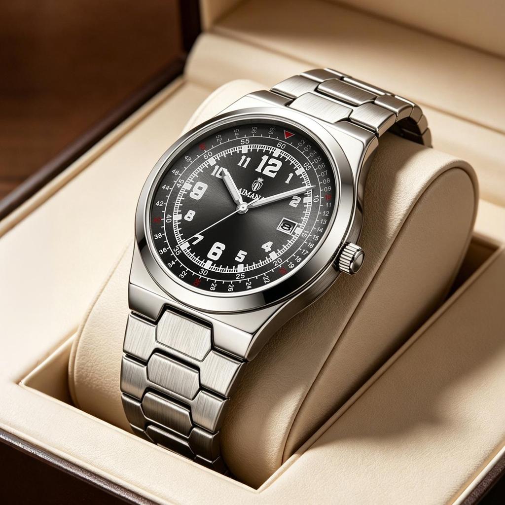 Vintage Aviation Pilot Watch for Men Waterproof Quartz Watch with Date Luminous Hands Steel Strap Dress Wrist Watch