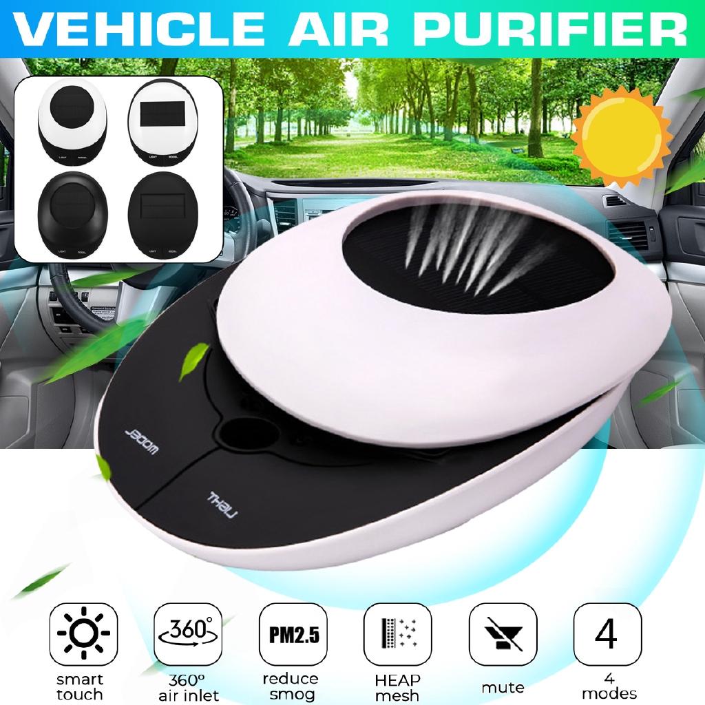 DC5V Portable Solar Power Car Air Purifier with Filter Cleaner Remove Formaldehyde Cigarette Smoke Ionizer Anion Air Purifier Cleaner