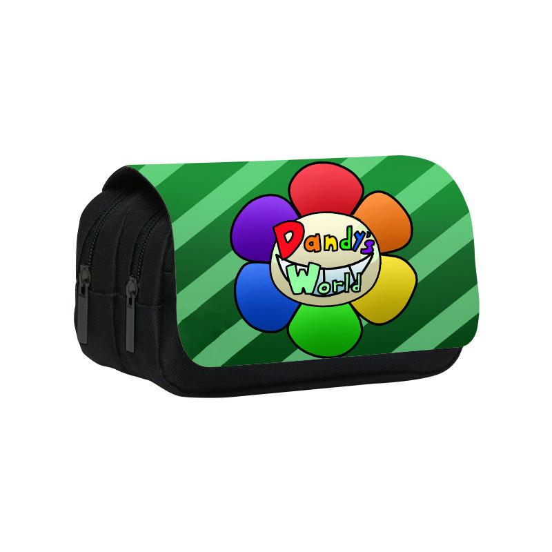 Dandys World Sunflower Design Nylon Pencil Case With Two Layers For School Use