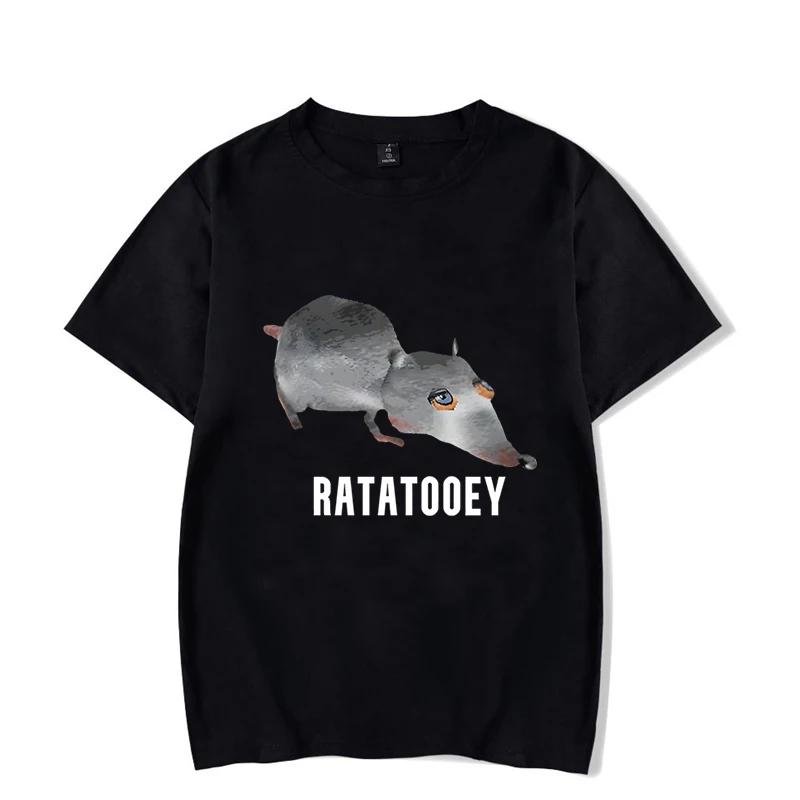 Summer New Fashion T Shirt for Men Ratatooey Print Harajuku T-shirts Hip Hop Streetwear Casual Man Women Shirt Oversized Top Tee