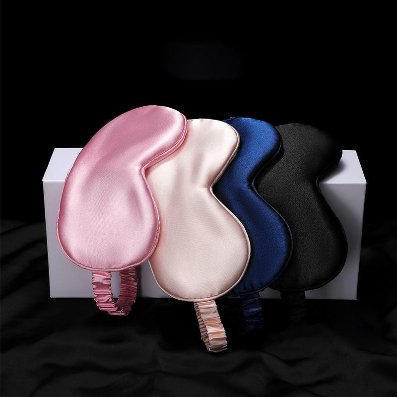 Elegant Black Imitation Silk Eye Mask, Blackout Eye Mask, Breathable Travel Nap Eye Mask, Sleeping Eye Mask, Sleep Protection Eye Mask