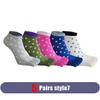 5 Pairs Woman Girl Toes Socks Ankle Cotton Bright Color Fashions Striped Love Cute Sweat-Absorbing  Low Cut Five Finger Socks