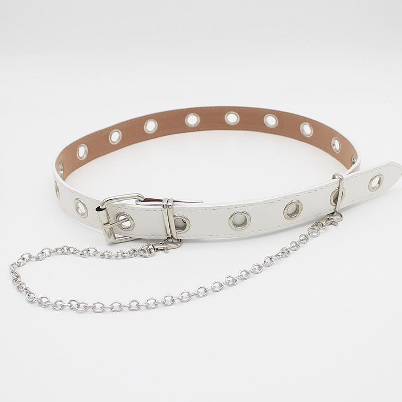 Punk Belt Feminine Eye Silver Sling Embellished Hip Hop Pu Belt Womens Belt