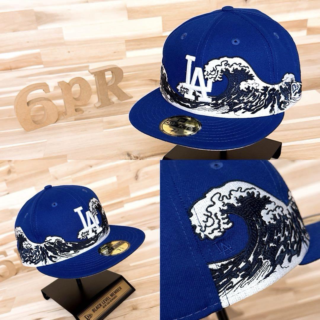 

[USED] Ultra-Rare New Era x Dodgers 100th Anniversary Ukiyo-e LA Cap, Blue and White