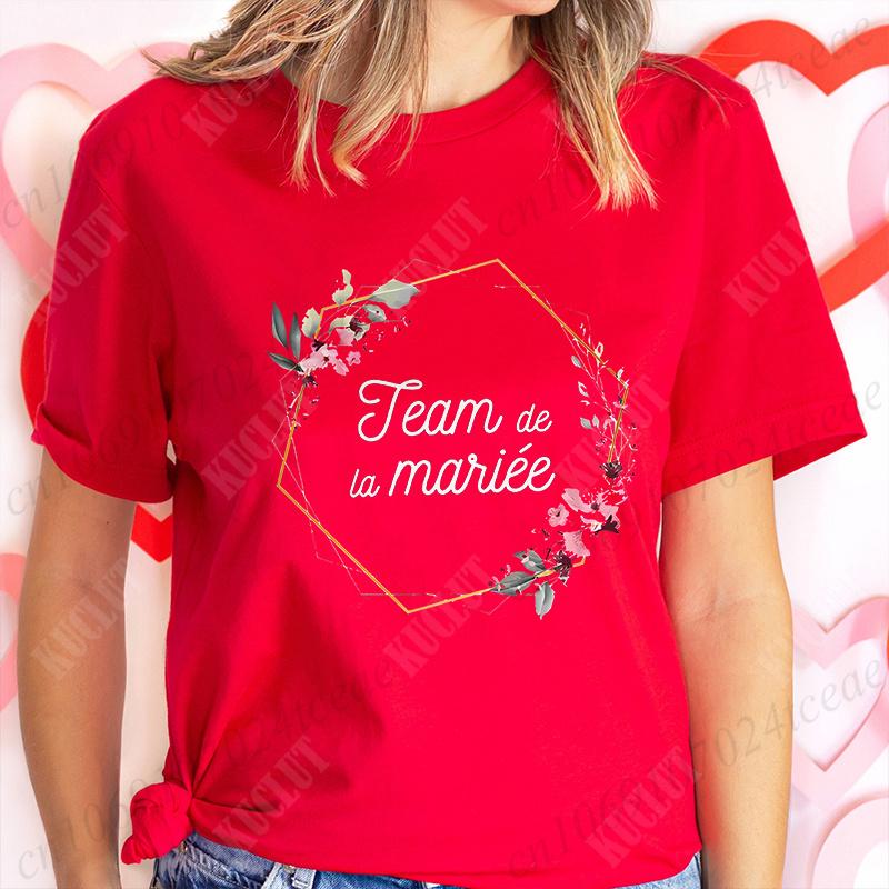 EVJF Future Bride T-shirt French Bridal Wedding Team Bride Tops Unisex Bachelorette Hen Party Tshirt Floral Bridesmaid Tees