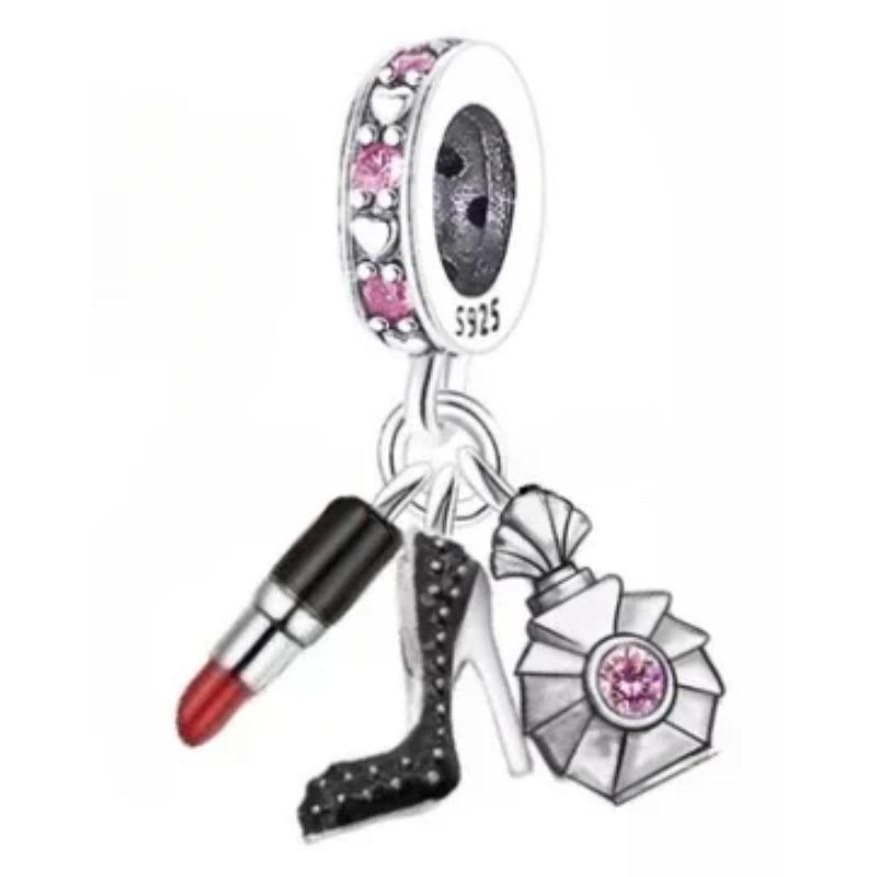 Copper Pink Ballet Shoes Skates Pendant Charms Fit Original Bracelet Necklace Jewelry Making For Women Gift