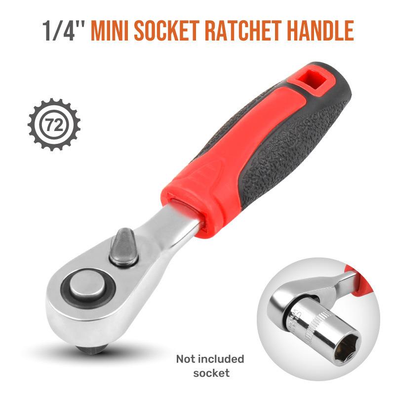 Mini Ratchet, Socket Wrench, Screwdriver, Small Fly Wrench, Batch Head, Handle, Portable 6.35mm