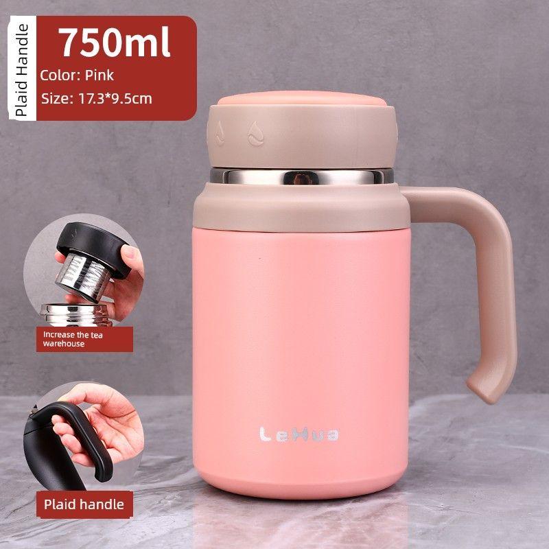 Large Capacity Vacuum Cup 316 Stainless Steel Tea Cup Men and Women Water Cup Student Cute Short Stout Big Belly Cup 1L