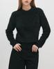 Meleugo Damen Flauschiger Rundhals Pullover [Schwarz]